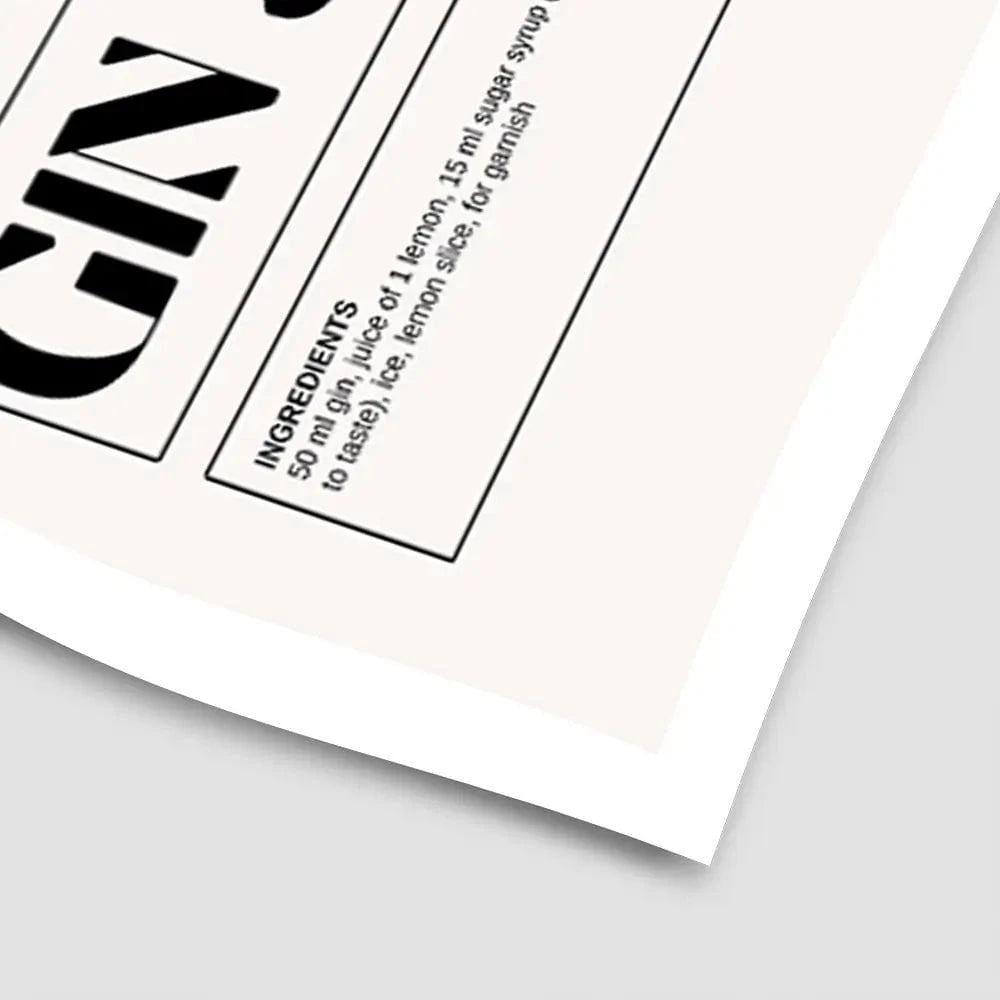 Gin and Lemon Recipe Art Print Gin and Lemon Recipe Art Print wall art product Art Print Shop