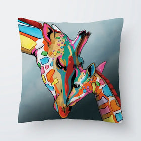 Giraffe And Calf Cushion Giraffe And Calf Cushion wall art product Art Print Shop