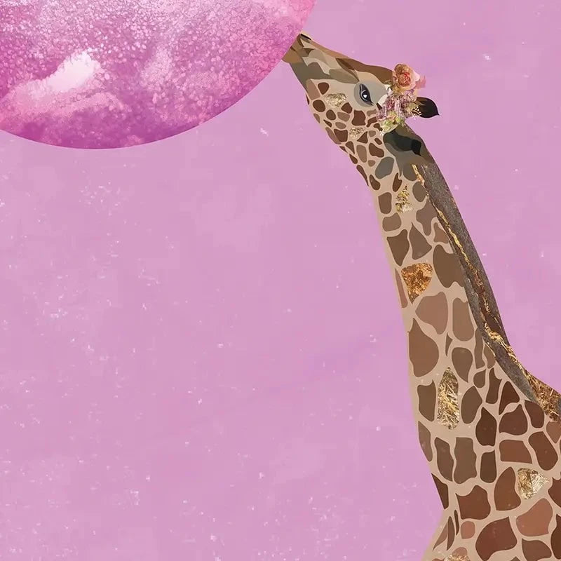 Giraffe Blowing Bubblegum Art Print Giraffe Blowing Bubblegum Art Print wall art product Sarah Manovski