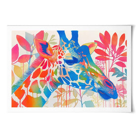 Giraffe In Bloom Art Print Giraffe In Bloom Art Print wall art product Chromatic Storm Studio