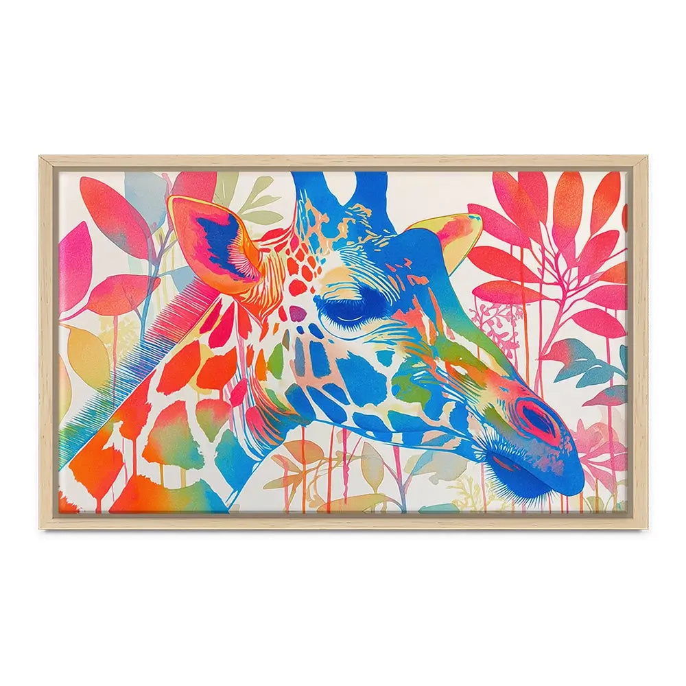 Giraffe In Bloom Canvas Print Giraffe In Bloom Canvas Print wall art product Chromatic Storm Studio