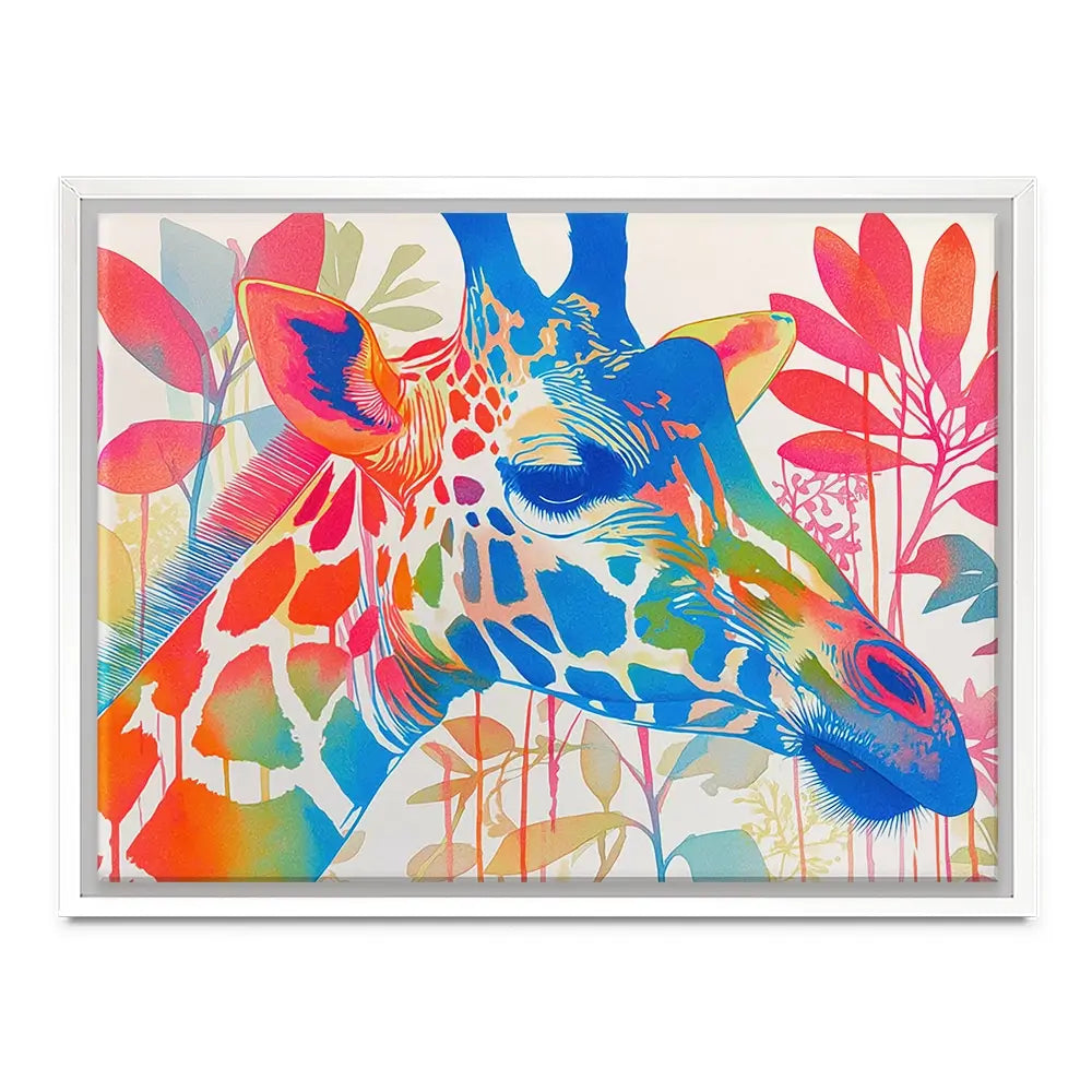 Giraffe In Bloom Canvas Print Giraffe In Bloom Canvas Print wall art product Chromatic Storm Studio