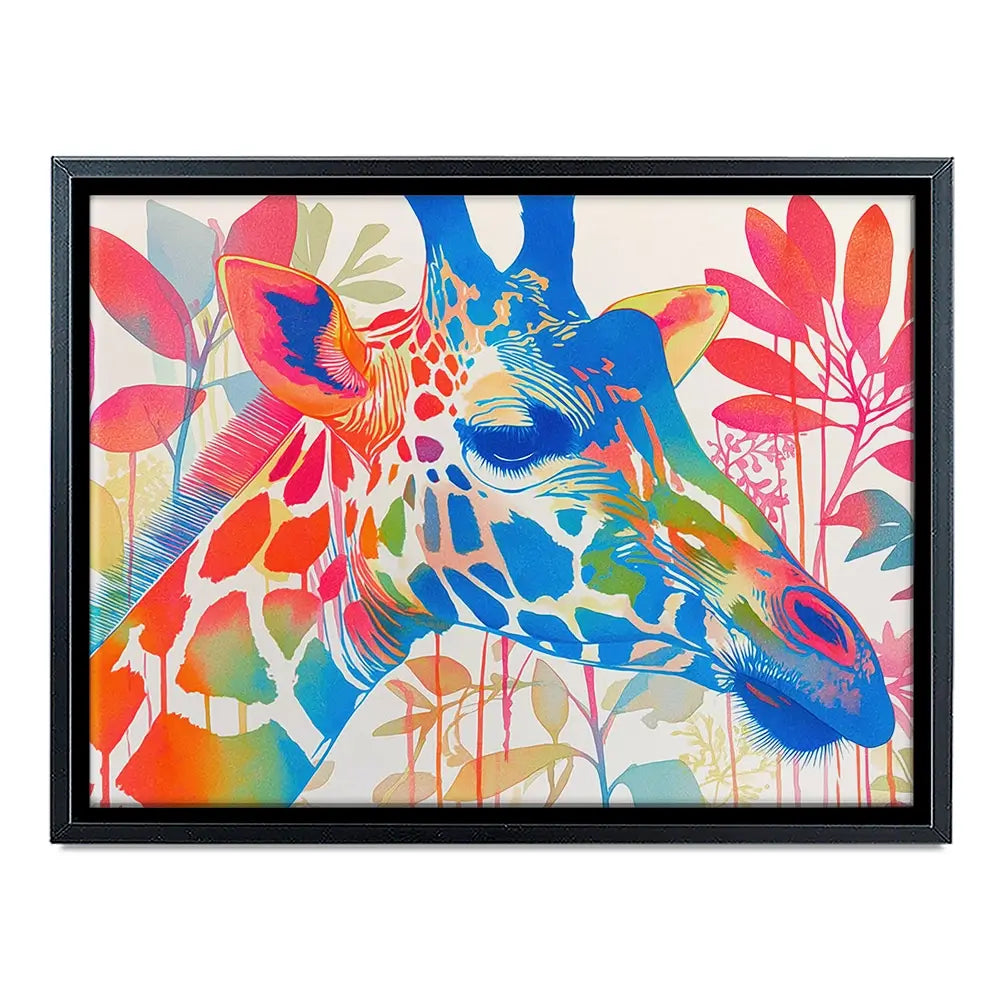 Giraffe In Bloom Canvas Print Giraffe In Bloom Canvas Print wall art product Chromatic Storm Studio