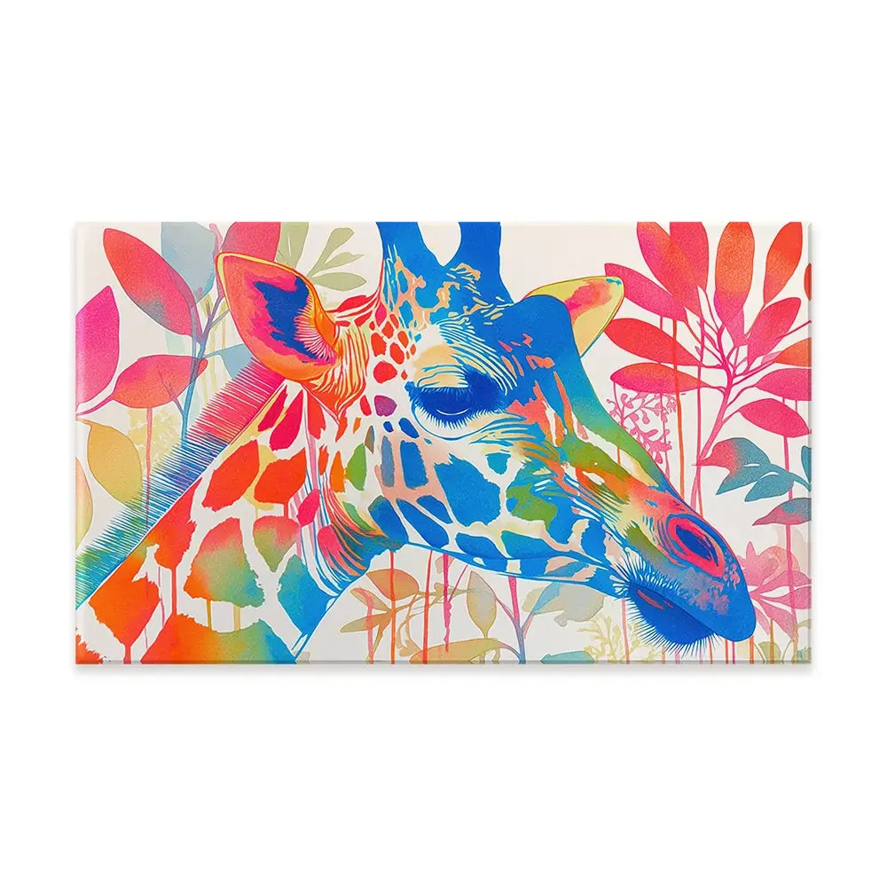 Giraffe In Bloom Canvas Print Giraffe In Bloom Canvas Print wall art product Chromatic Storm Studio