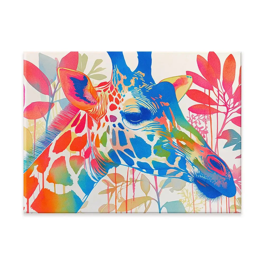 Giraffe In Bloom Canvas Print Giraffe In Bloom Canvas Print wall art product Chromatic Storm Studio
