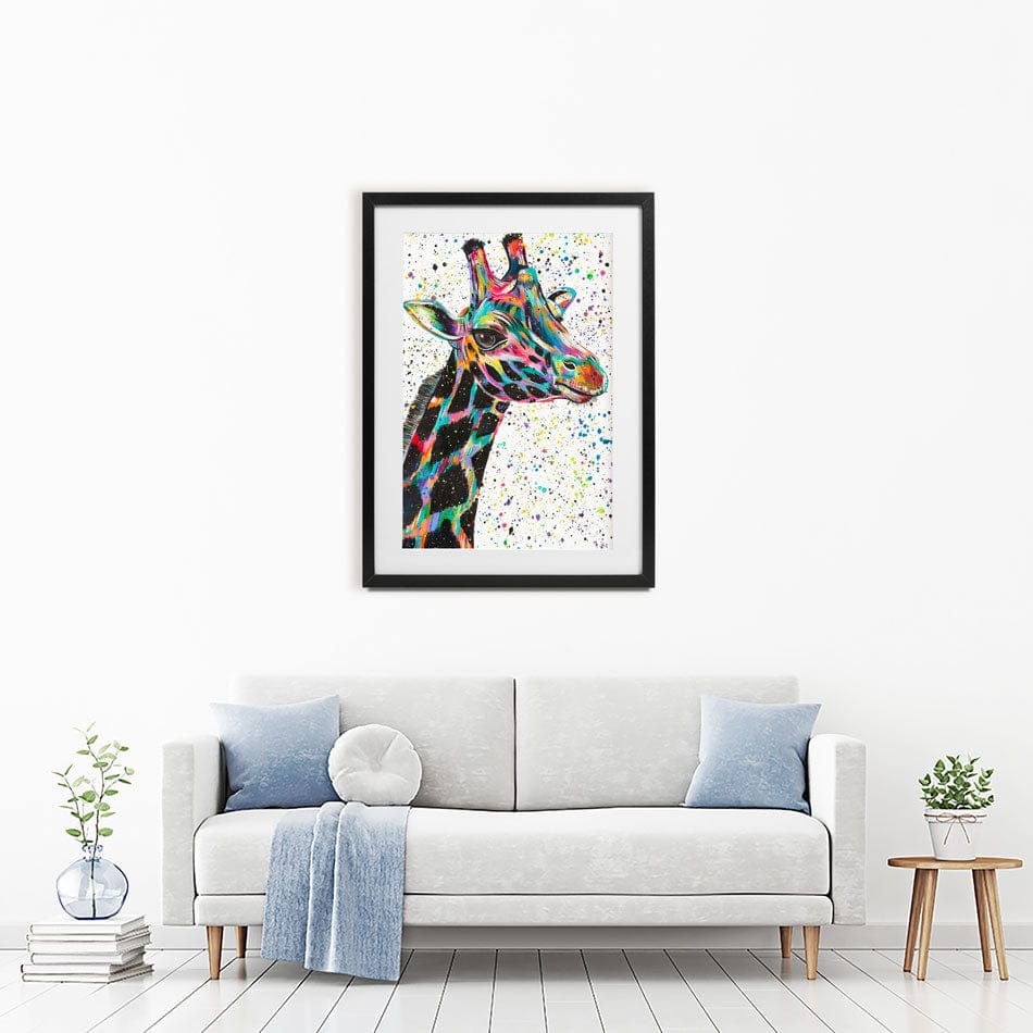 Giraffe Nora Framed Art Print wall art product Emma LC Art