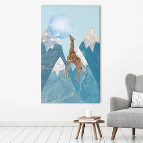 Giraffe On A Mountain Canvas Print Giraffe On A Mountain Canvas Print wall art product Sarah Manovski