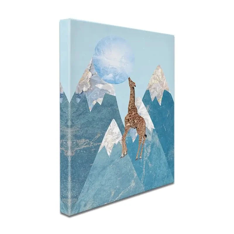 Giraffe On A Mountain Canvas Print Giraffe On A Mountain Canvas Print wall art product Sarah Manovski