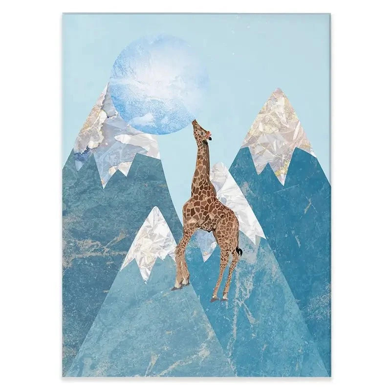 Giraffe On A Mountain Canvas Print Giraffe On A Mountain Canvas Print wall art product Sarah Manovski