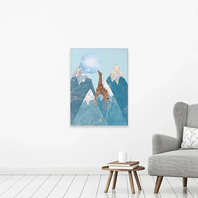 Giraffe On A Mountain Canvas Print Giraffe On A Mountain Canvas Print wall art product Sarah Manovski