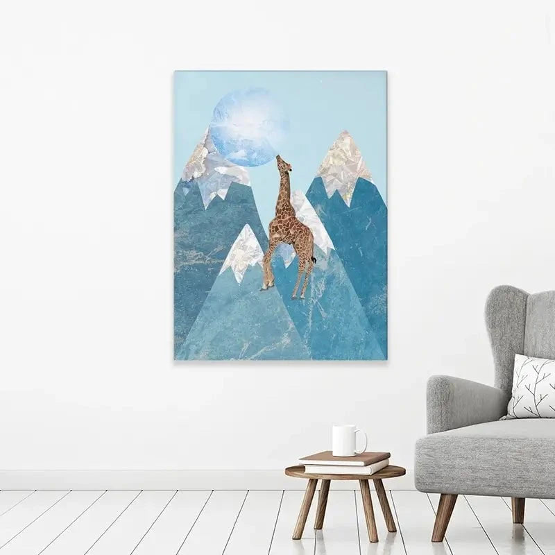 Giraffe On A Mountain Canvas Print Giraffe On A Mountain Canvas Print wall art product Sarah Manovski