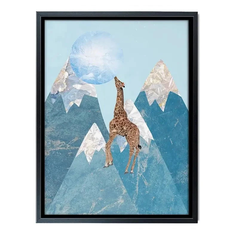 Giraffe On A Mountain Canvas Print Giraffe On A Mountain Canvas Print wall art product Sarah Manovski