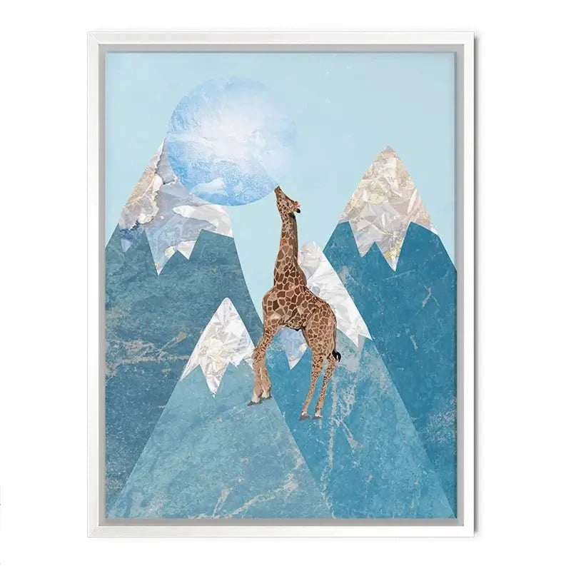 Giraffe On A Mountain Canvas Print Giraffe On A Mountain Canvas Print wall art product Sarah Manovski