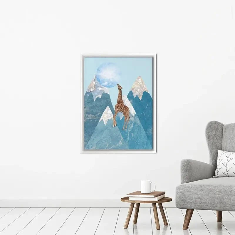 Giraffe On A Mountain Canvas Print Giraffe On A Mountain Canvas Print wall art product Sarah Manovski