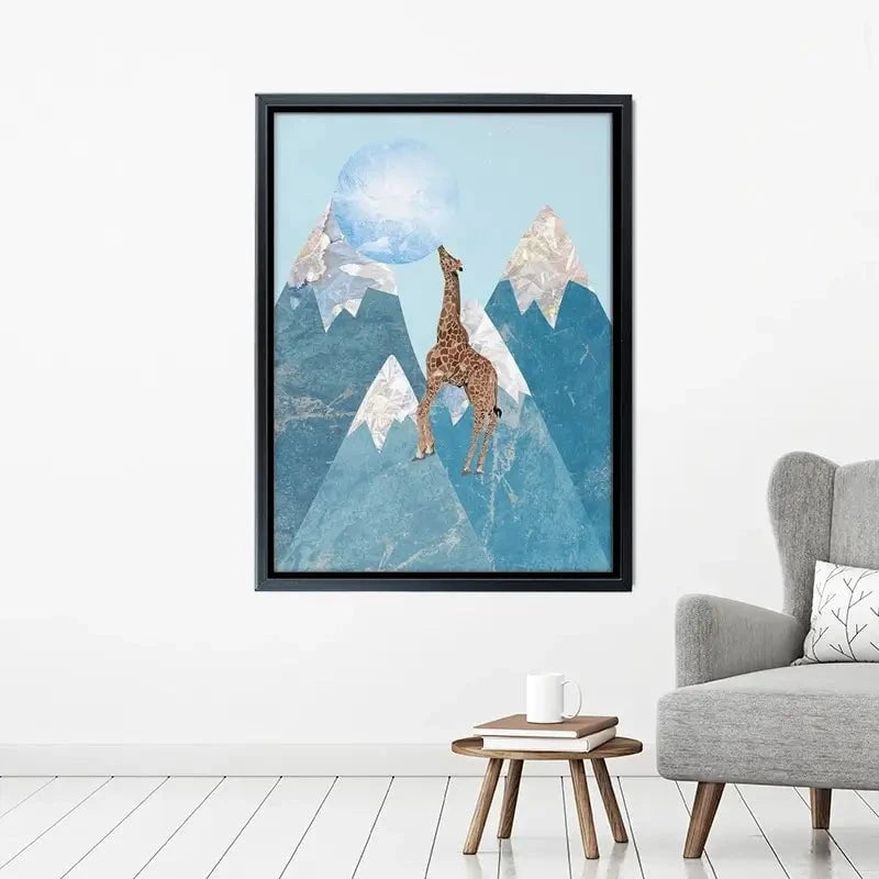 Giraffe On A Mountain Canvas Print Giraffe On A Mountain Canvas Print wall art product Sarah Manovski