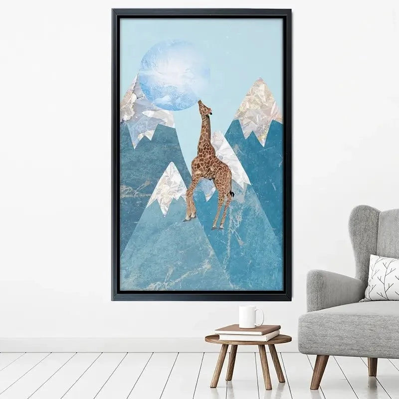 Giraffe On A Mountain Canvas Print Giraffe On A Mountain Canvas Print wall art product Sarah Manovski