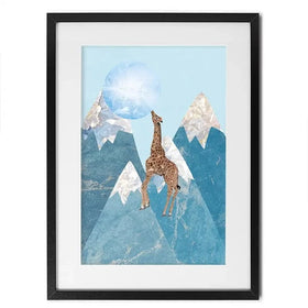 Giraffe On A Mountain Framed Art Print Giraffe On A Mountain Framed Art Print wall art product Sarah Manovski