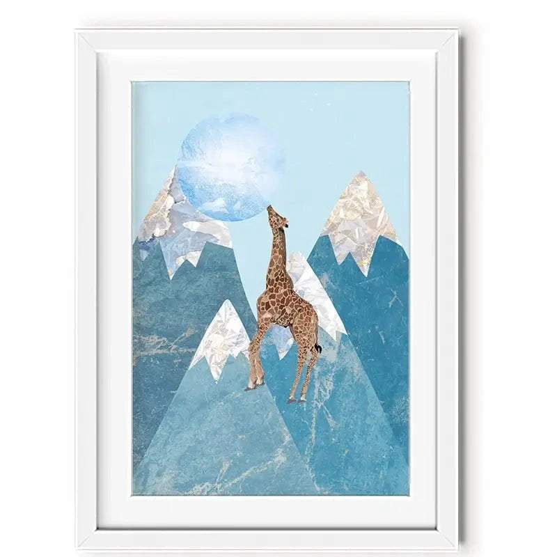 Giraffe On A Mountain Framed Art Print Giraffe On A Mountain Framed Art Print wall art product Sarah Manovski