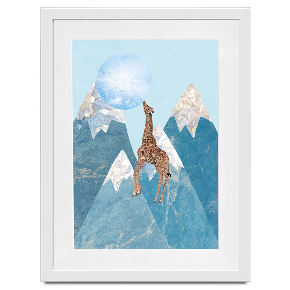 Giraffe On A Mountain Framed Art Print Giraffe On A Mountain Framed Art Print wall art product Sarah Manovski