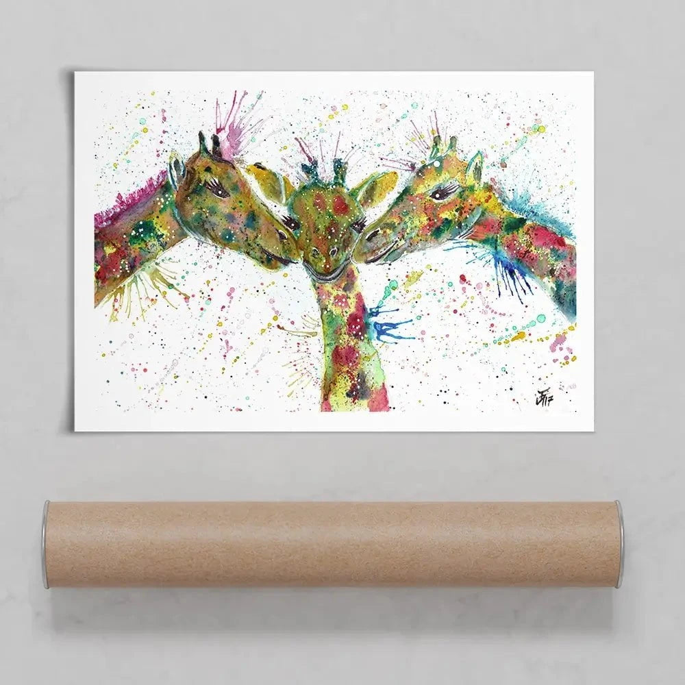 Giraffes Together Art Print Giraffes Together Art Print wall art product Jamie Taylor