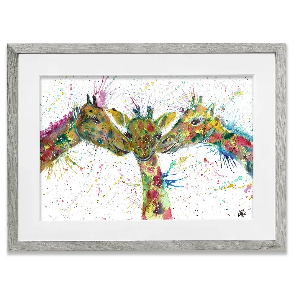 Giraffes Together Framed Art Print Giraffes Together Framed Art Print wall art product Jamie Taylor
