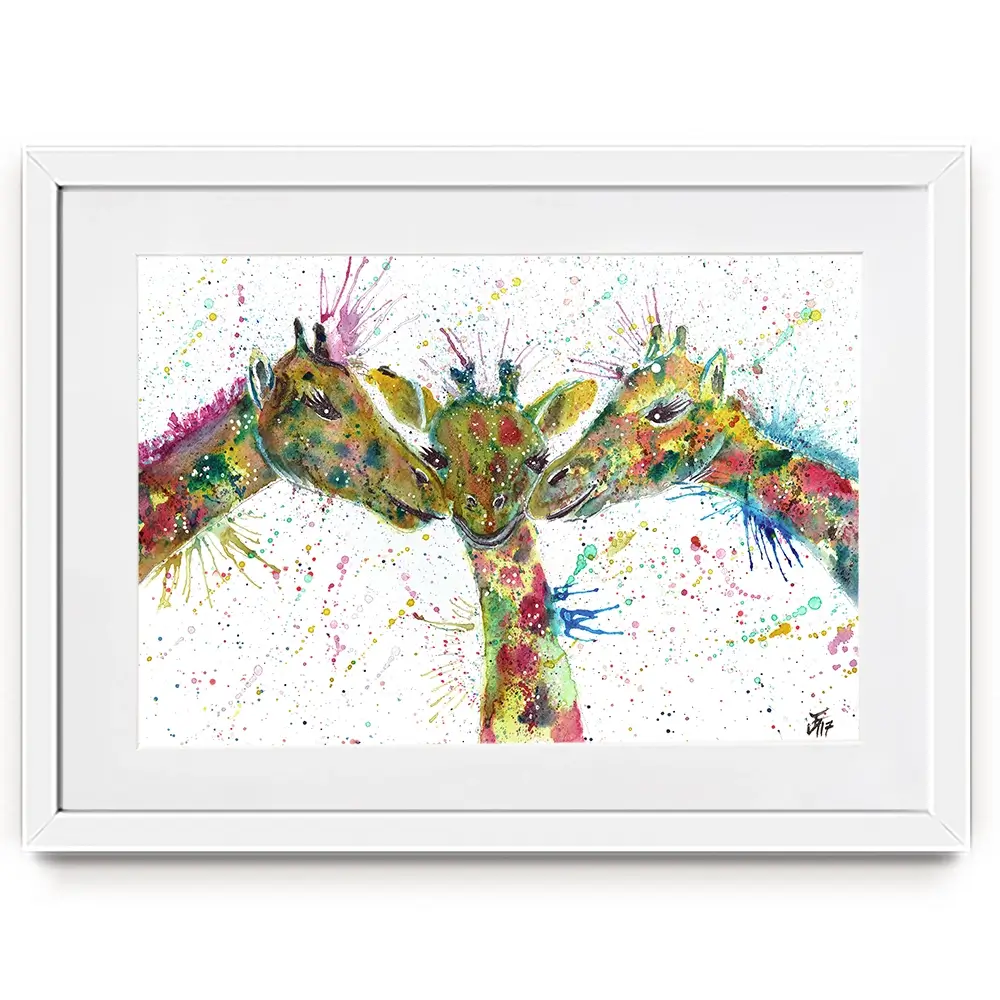 Giraffes Together Framed Art Print Giraffes Together Framed Art Print wall art product Jamie Taylor
