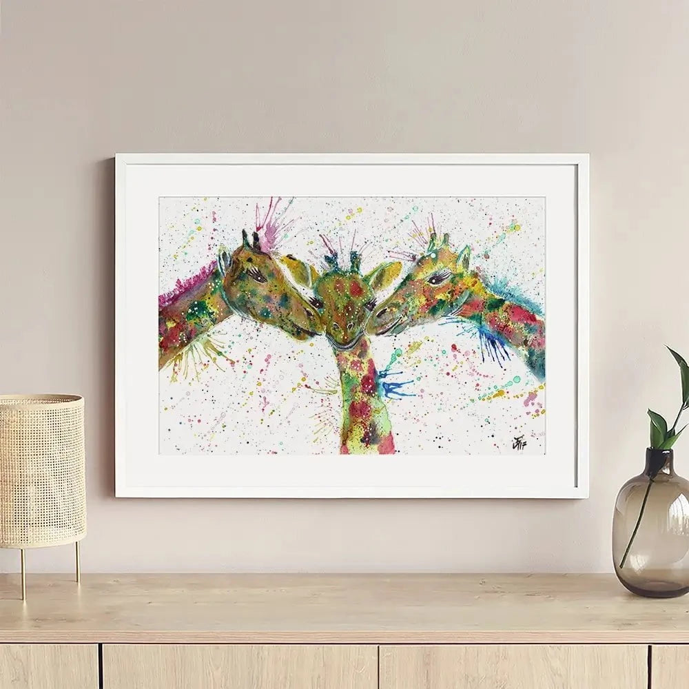 Giraffes Together Framed Art Print Giraffes Together Framed Art Print wall art product Jamie Taylor