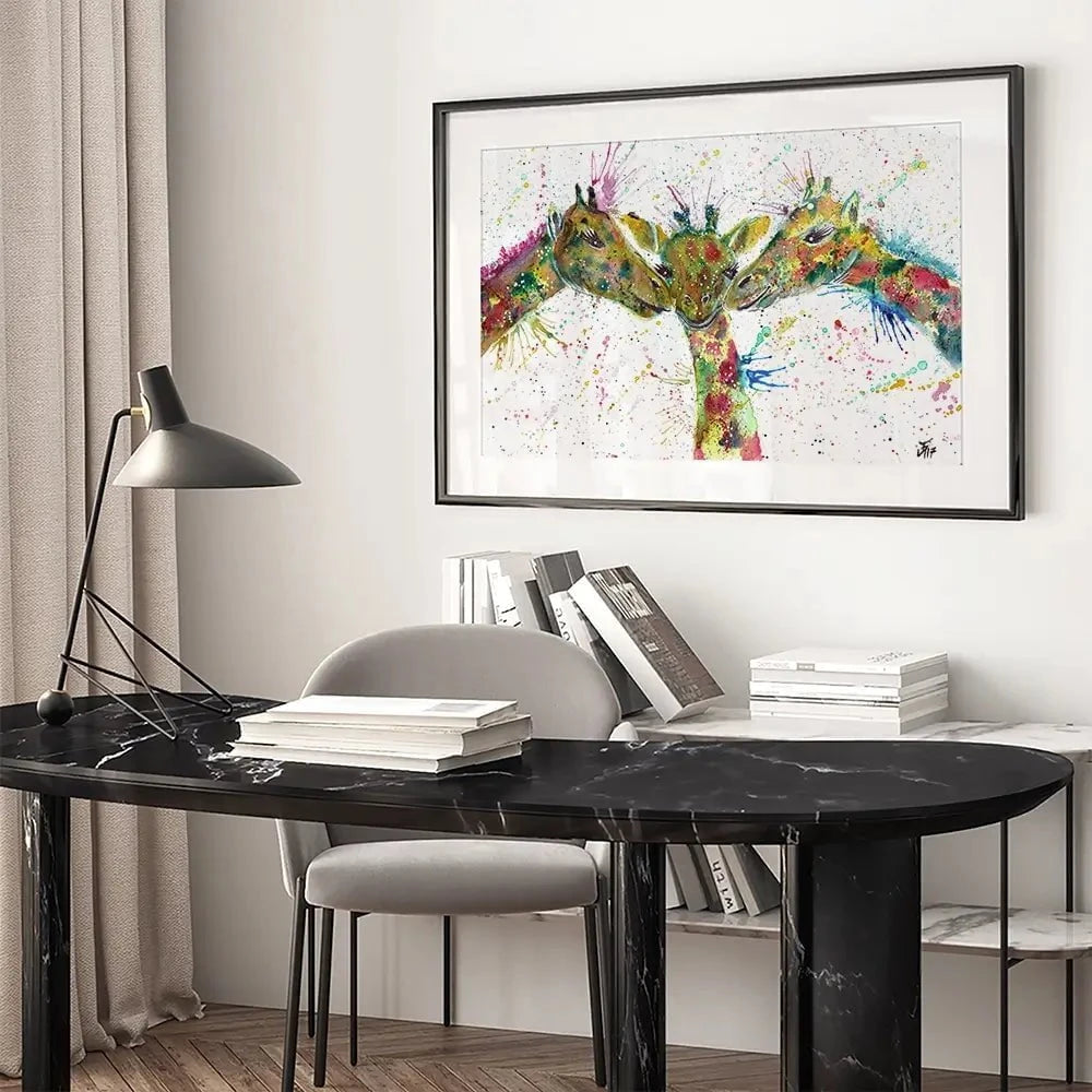 Giraffes Together Framed Art Print Giraffes Together Framed Art Print wall art product Jamie Taylor