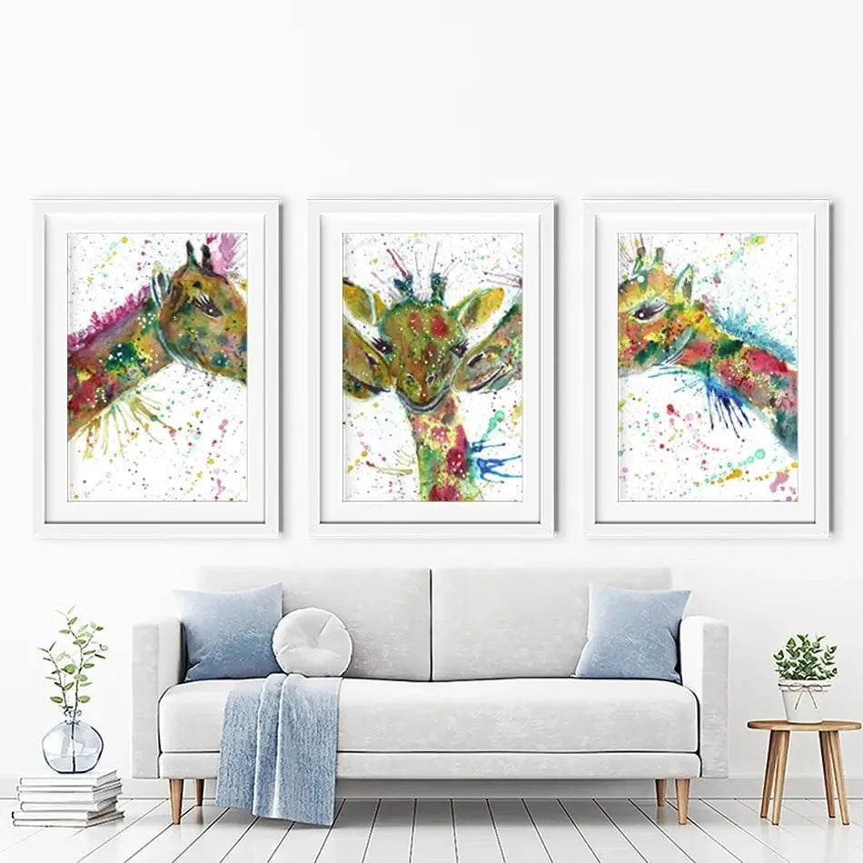 Giraffes Together Framed Art Print Trio Giraffes Together Framed Art Print Trio wall art product Jamie Taylor
