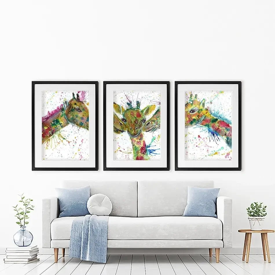 Giraffes Together Framed Art Print Trio Giraffes Together Framed Art Print Trio wall art product Jamie Taylor