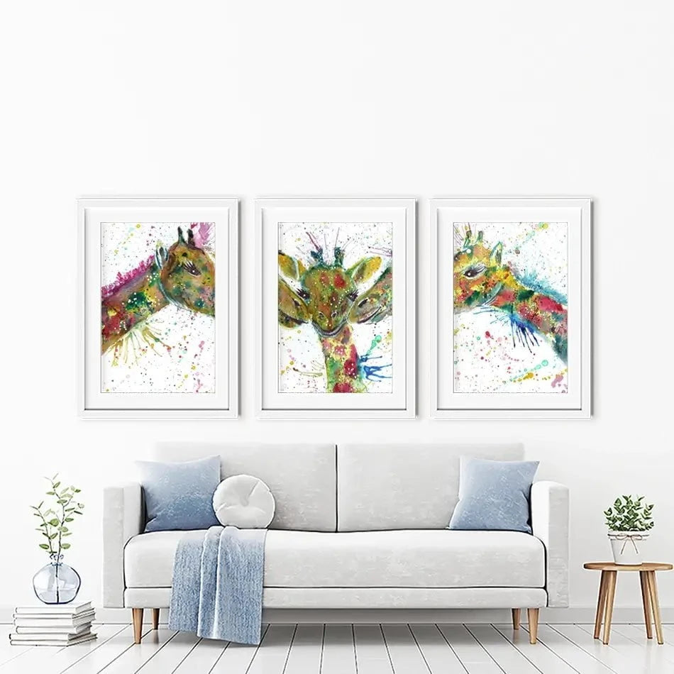 Giraffes Together Framed Art Print Trio Giraffes Together Framed Art Print Trio wall art product Jamie Taylor