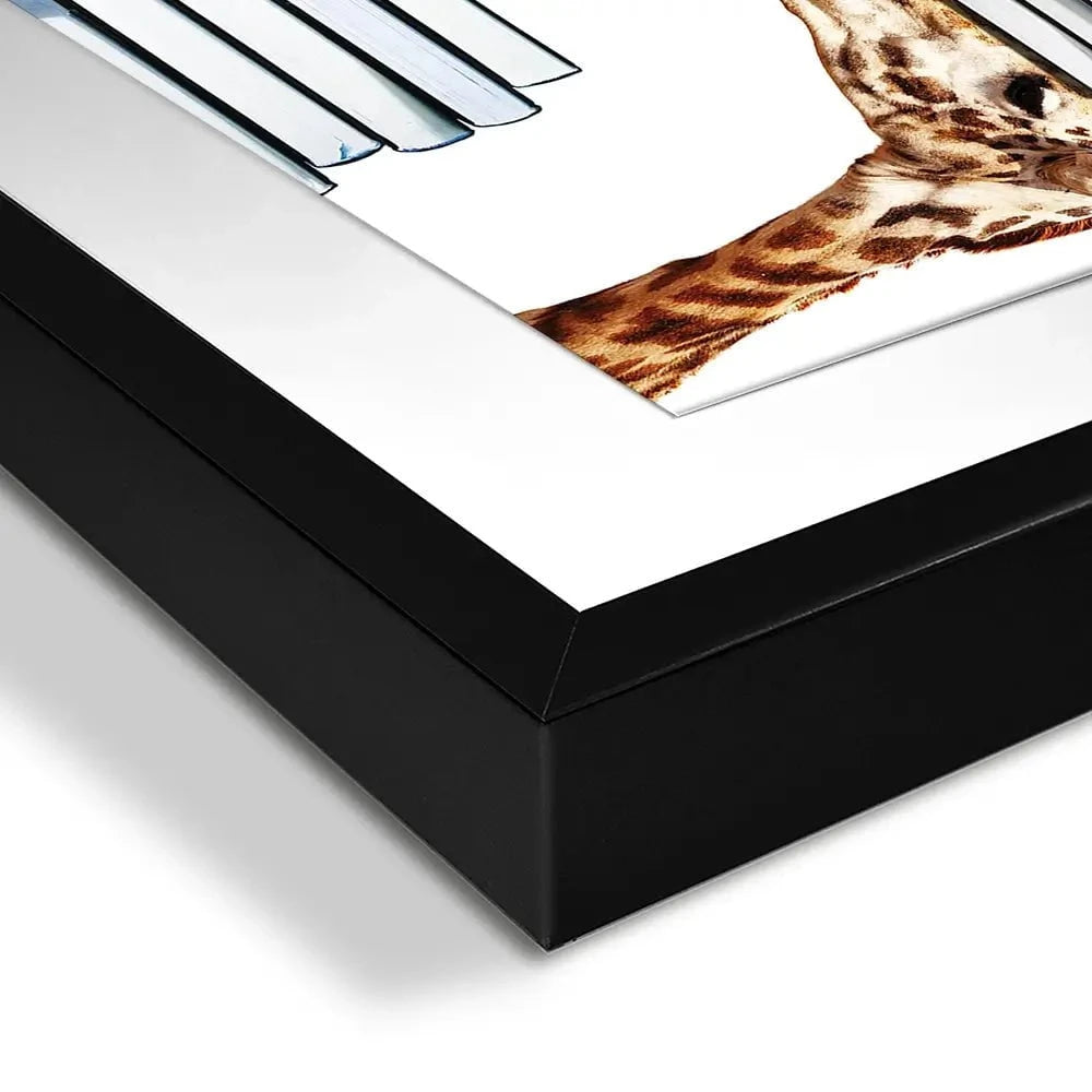 Giraffes With Books Framed Art Print Giraffes With Books Framed Art Print wall art product Sergey Novikov / Shutterstock