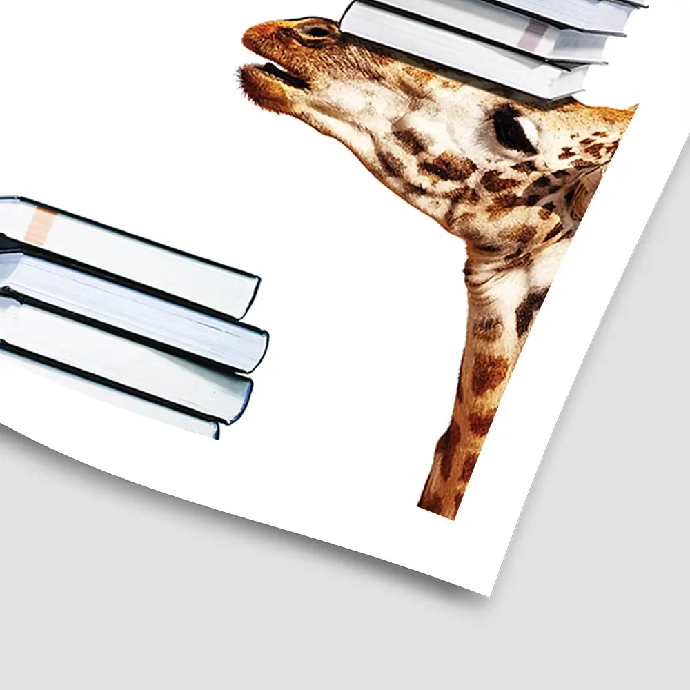 Giraffes With Books Square Art Print Giraffes With Books Square Art Print wall art product Sergey Novikov / Shutterstock