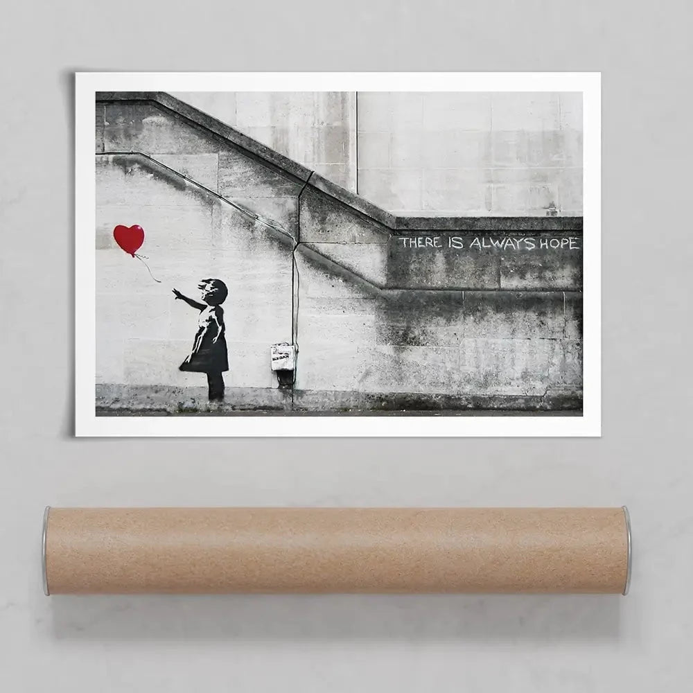 Girl And Heart Balloon Art Print Girl And Heart Balloon Art Print | Girl And Heart Balloon Artwork  wall art product Banksy