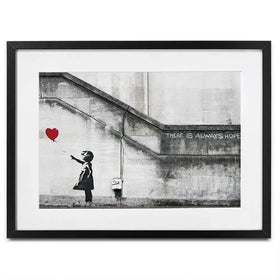 Girl And Heart Balloon Framed Art Print Girl And Heart Balloon Framed Art Print | Girl And Heart Balloon Art wall art product Banksy