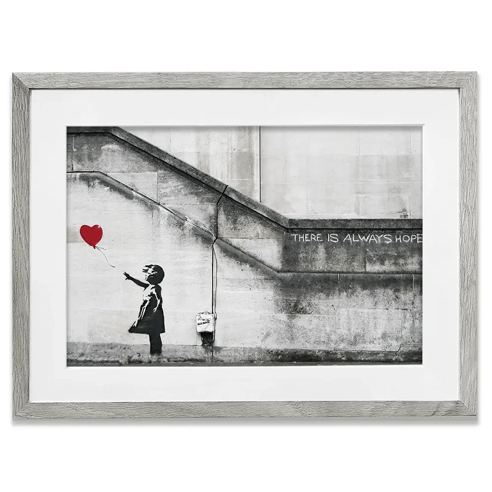 Girl And Heart Balloon Framed Art Print Girl And Heart Balloon Framed Art Print | Girl And Heart Balloon Art wall art product Banksy