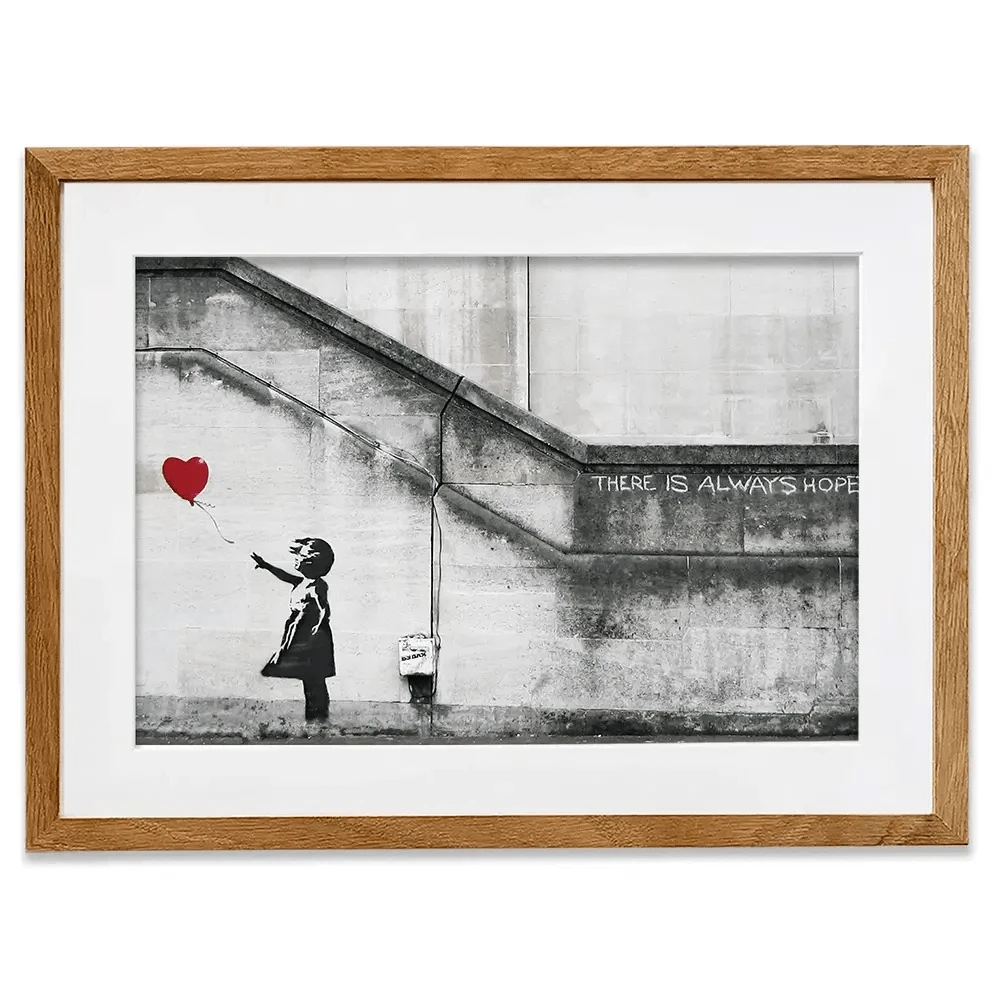 Girl And Heart Balloon Framed Art Print Girl And Heart Balloon Framed Art Print | Girl And Heart Balloon Art wall art product Banksy