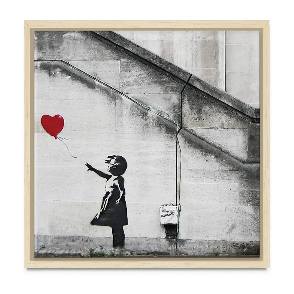 Girl And Heart Balloon Oversized Canvas Print Girl And Heart Balloon Oversized Canvas Print wall art product Art Print Shop