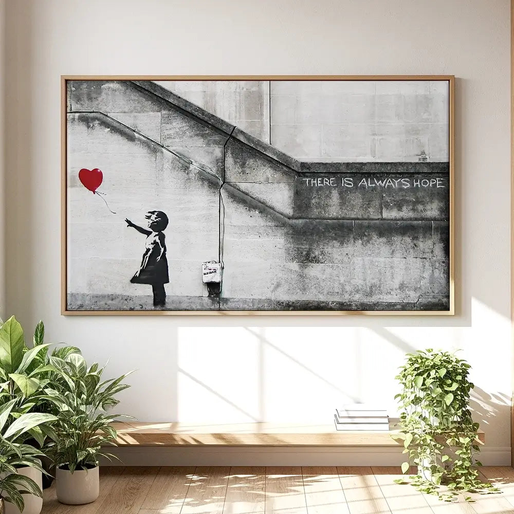 Girl And Heart Balloon Oversized Canvas Print Girl And Heart Balloon Oversized Canvas Print wall art product Art Print Shop