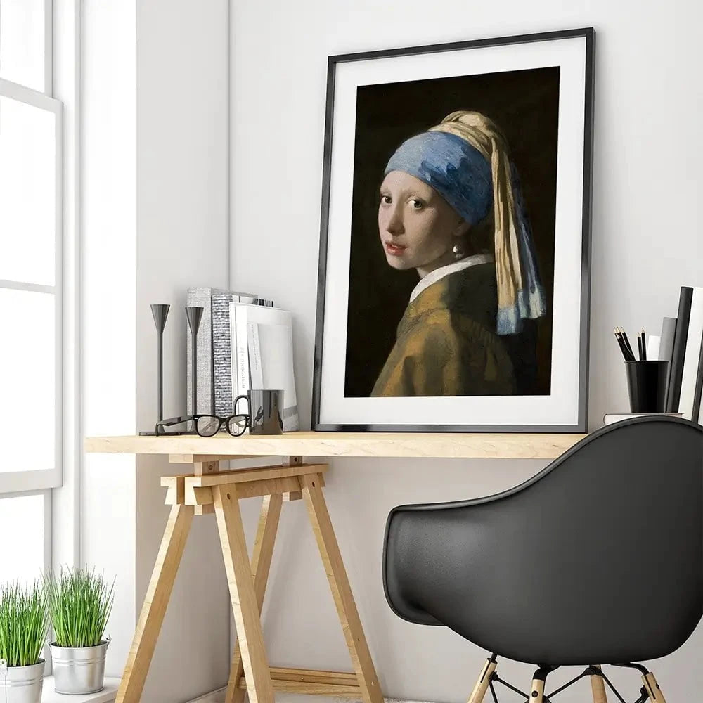 Girl With A Pearl Earring Framed Art Print Girl With A Pearl Earring Framed Art Print wall art product Johannes Vermeer