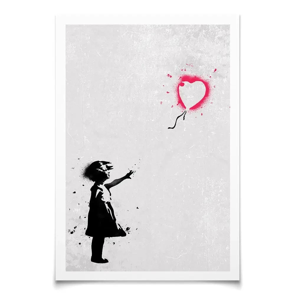 Girl With Balloon Portrait Art Print Girl With Balloon Portrait Art Print wall art product Banksy