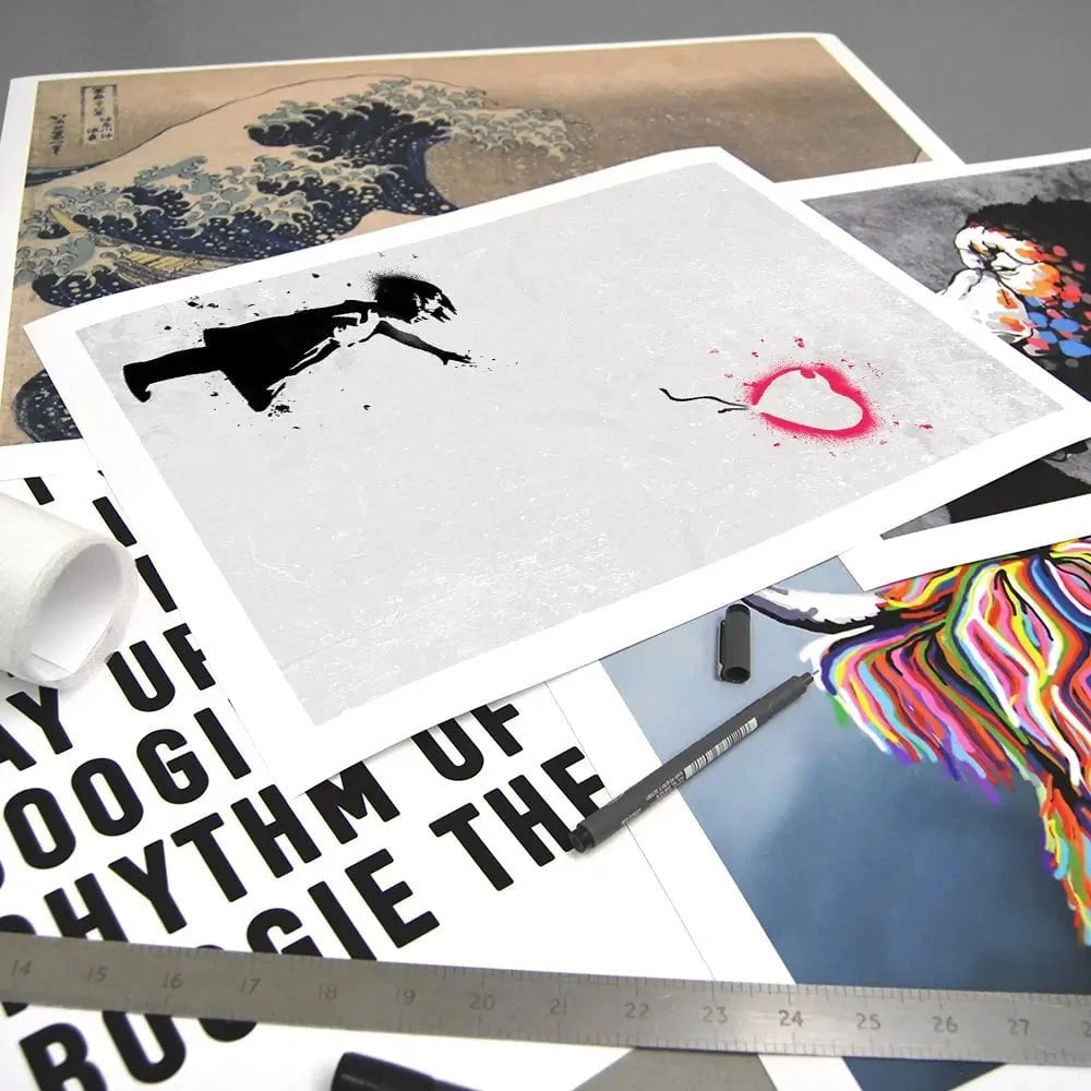 Girl With Balloon Portrait Art Print Girl With Balloon Portrait Art Print wall art product Banksy