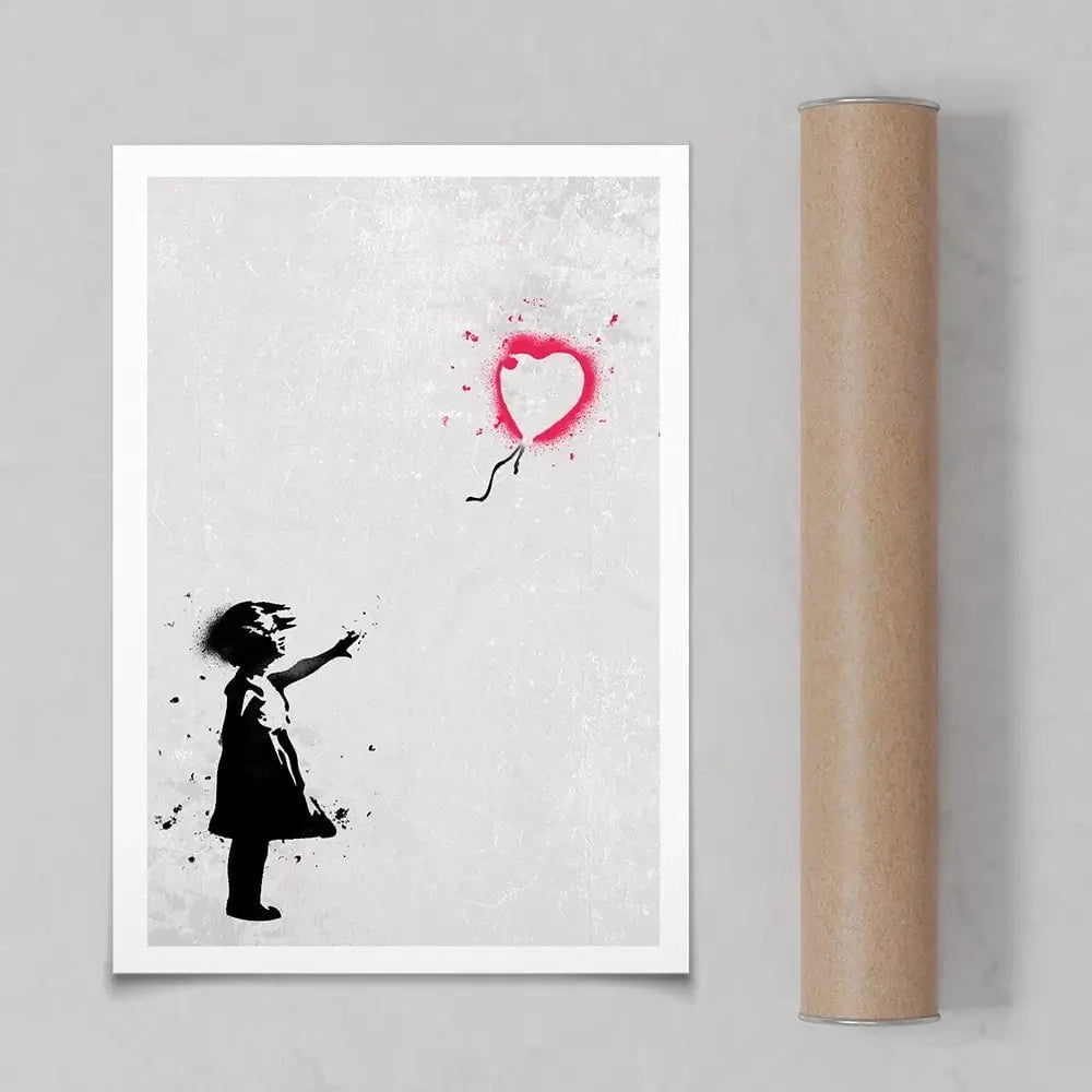 Girl With Balloon Portrait Art Print Girl With Balloon Portrait Art Print wall art product Banksy