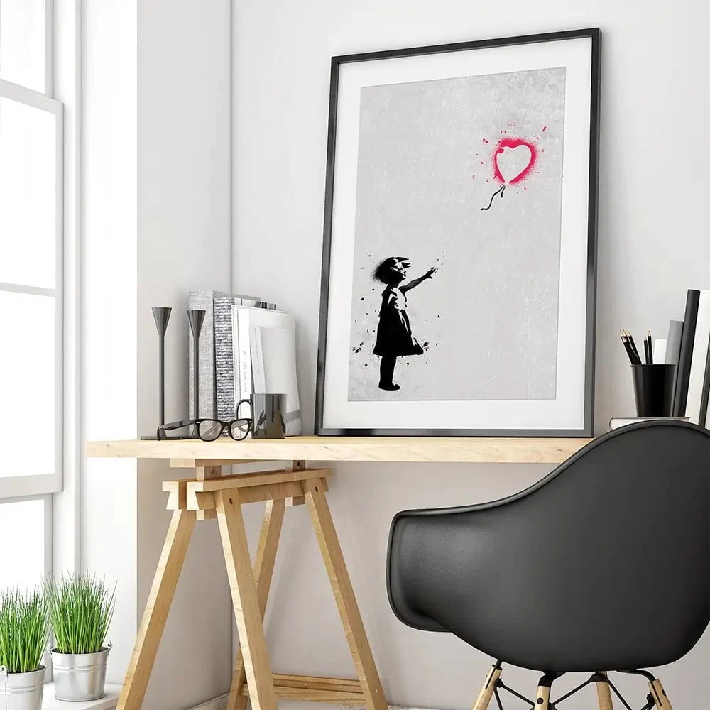 Girl With Balloon Portrait Framed Art Print Girl With Balloon Portrait Framed Art Print wall art product Banksy