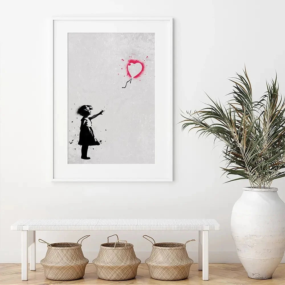 Girl With Balloon Portrait Framed Art Print Girl With Balloon Portrait Framed Art Print wall art product Banksy