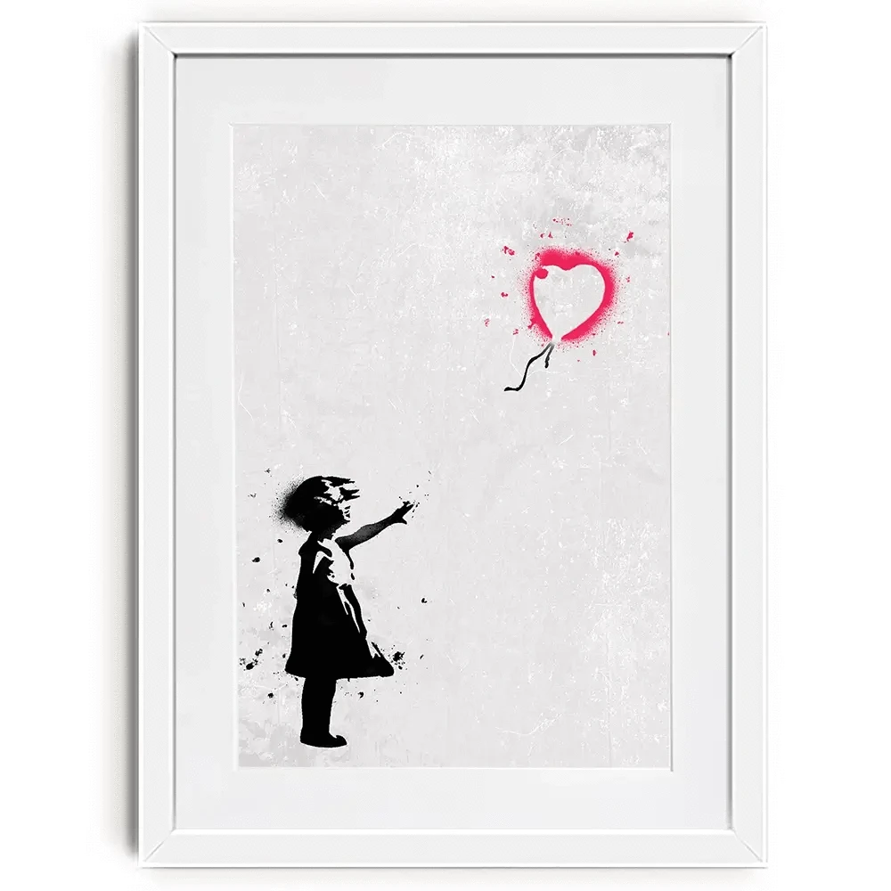 Girl With Balloon Portrait Framed Art Print Girl With Balloon Portrait Framed Art Print wall art product Banksy