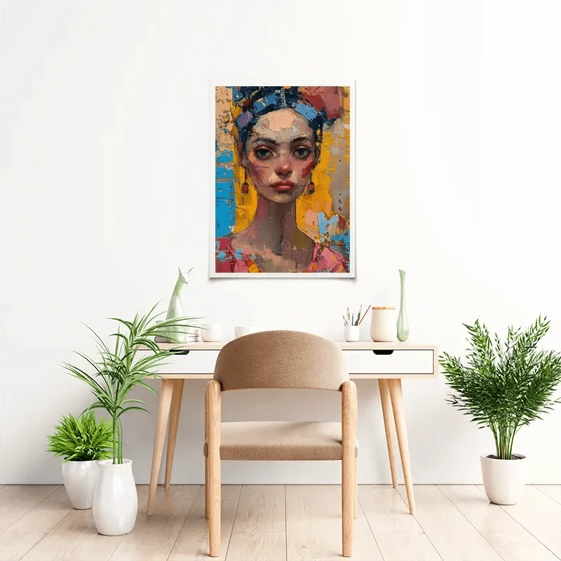 Girl With Colourful Hair Art Print Girl With Colourful Hair Art Print wall art product Elena Avanesova
