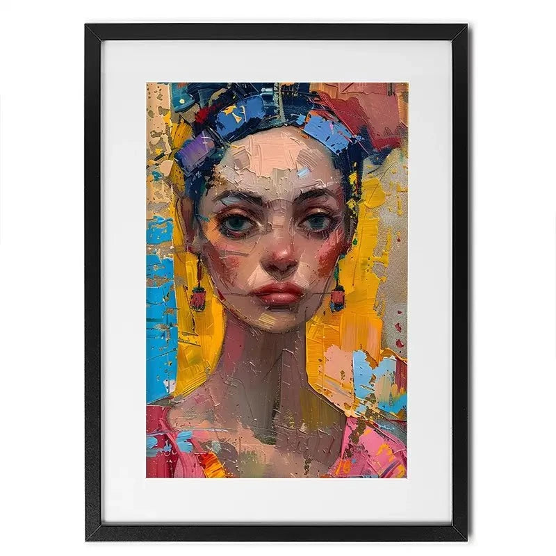 Girl With Colourful Hair Framed Art Print Girl With Colourful Hair Framed Art Print wall art product Elena Avanesova