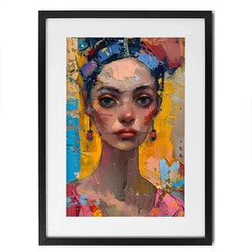 Girl With Colourful Hair Framed Art Print Girl With Colourful Hair Framed Art Print wall art product Elena Avanesova