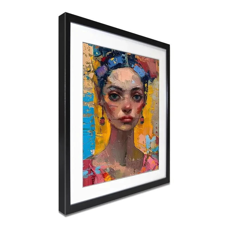 Girl With Colourful Hair Framed Art Print Girl With Colourful Hair Framed Art Print wall art product Elena Avanesova